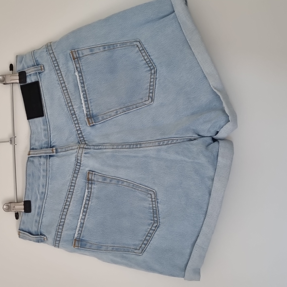 Glassons, blue denim high waist jean shorts, size 10 - Picture 4 of 7